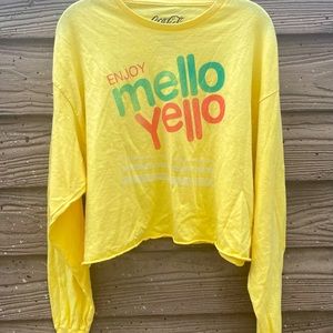 Vintage Yellow long sleeved cropped T-shirt.